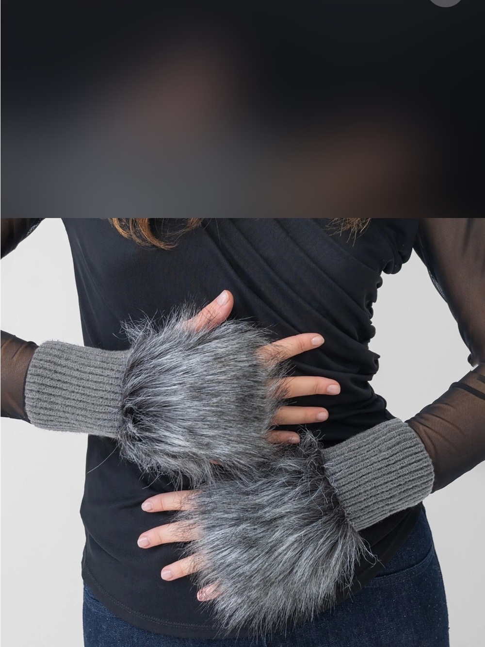 NWT Adrienne Landau Faux Fur
Fingerless Gloves